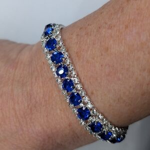 Classic Blue Crystal Fashion Tennis Bracelet